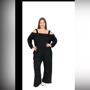 Smash + Tess Black Giselle Off-Shoulder Jumpsuits BNWT!